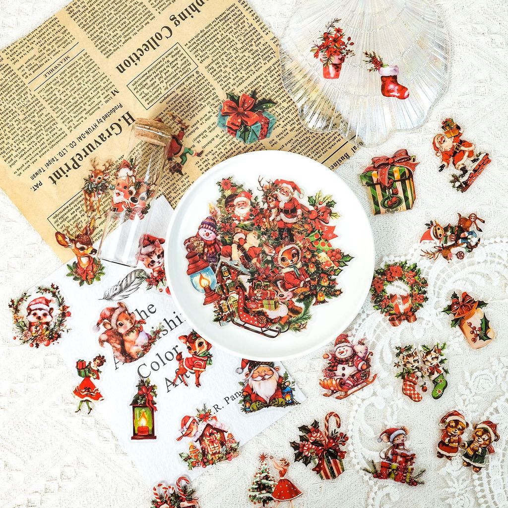 Christmas Craft Embellishment - 50 шт. подарочных наклеек с изображением