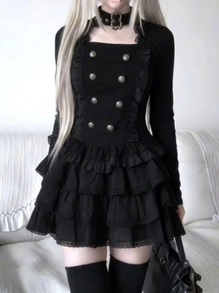 Elastic Lace Trim - Готический комплект в стиле Харадзюку Лолита