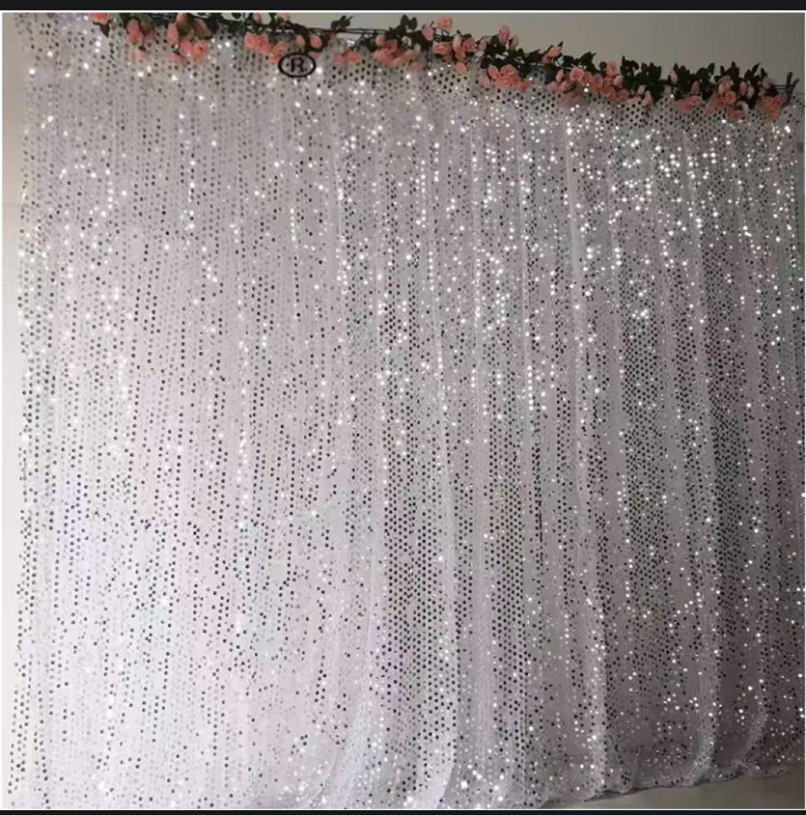 Sequin Fabric Panel - Фон для фотокабинки из серебристой блестящей