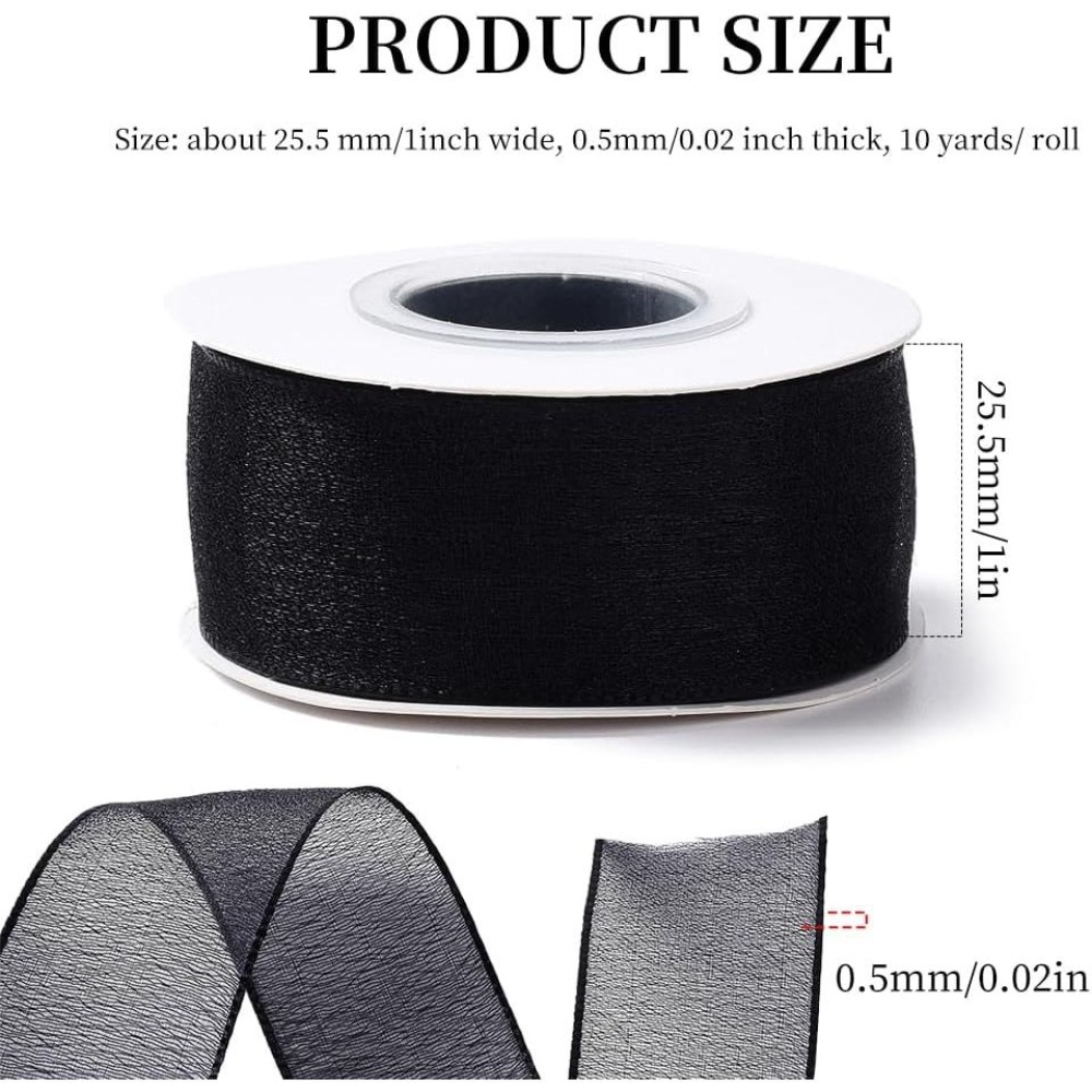 Черная органзовая лента ширино – обзор и цена Organza Ribbon Spool