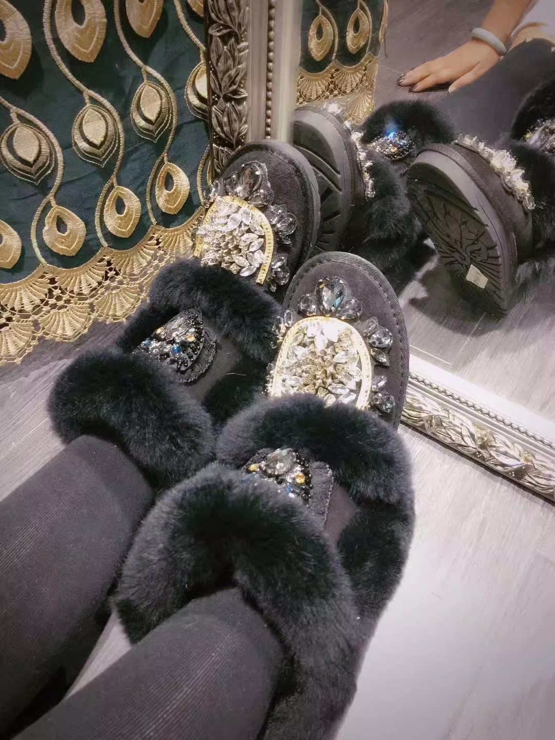 Зимние сапоги из кроличьего ме – обзор и цена Sew On Rhinestone